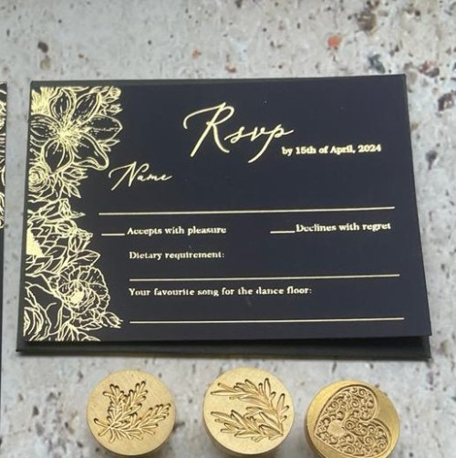 RSVP cards of Acrylic Sephora Wedding Invitation