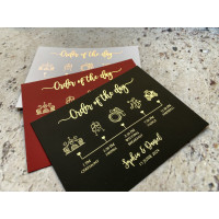 Wedding Program Cards Order of the Day Wedding