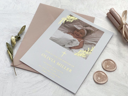 Christening Party Invitation with Foil 