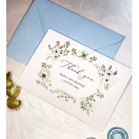 Printable Wedding Dusty Blue Thank You Cards 