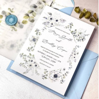 Dusty Blue Wedding Invitation Template