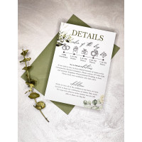 Printable Details Cards Of Summer Wedding Invitation