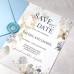 Pale Blue Wedding Save The Dates Template
