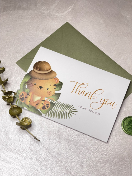 Jungle Baby Thank You Cards Template