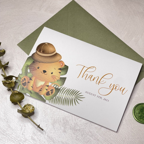 Jungle Baby Thank You Cards Template
