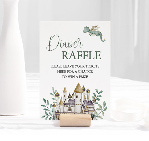 Royal Diaper Raffle Table Signs Template