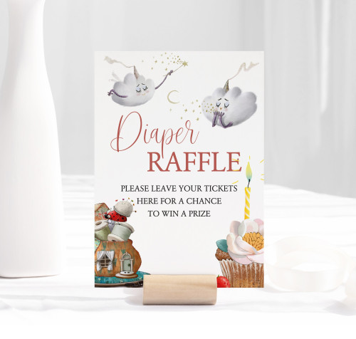 Сloudy Diaper Raffle Table Signs Template
