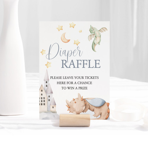 Dragon Diaper Raffle Table Signs Template