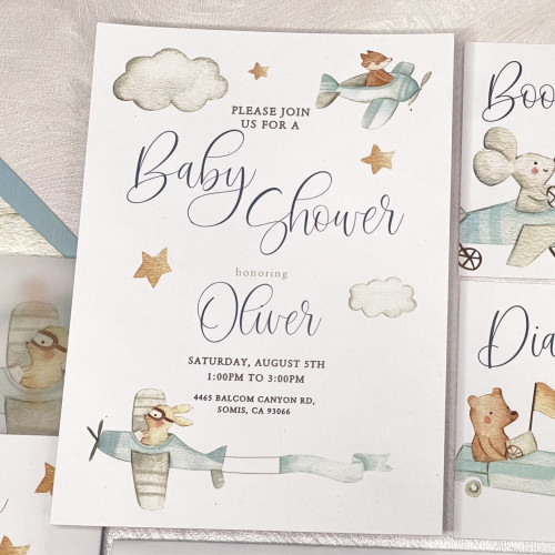 Airplane Baby Shower Invitation Template