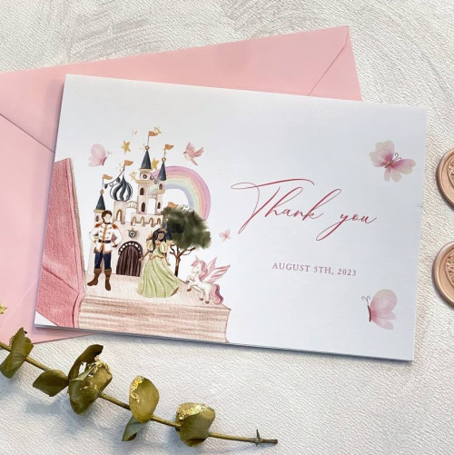 Baby's Thank You Cards With Castle