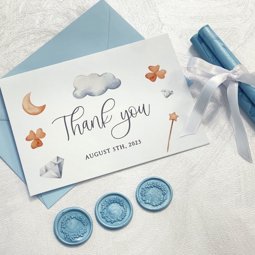 Baby's Thank You Cards With Moon