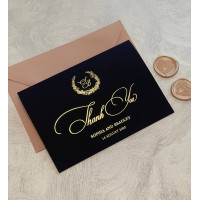 Black Thank You Cards With Monogram