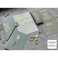 Grey and Acrylic Wedding invitations