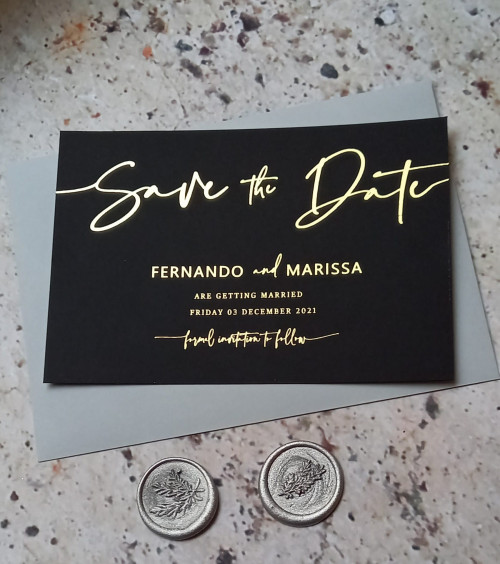 Black Foiled Save The Dates