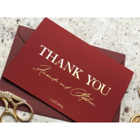 Burgundy Thank You Cards with foil