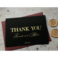 Black Thank You Cards with foil