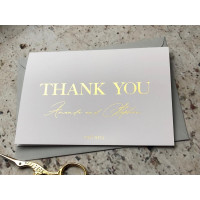 White Thank You Cards with foil