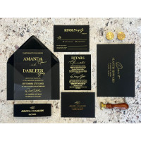 Acrylic Wedding invitations with Foil