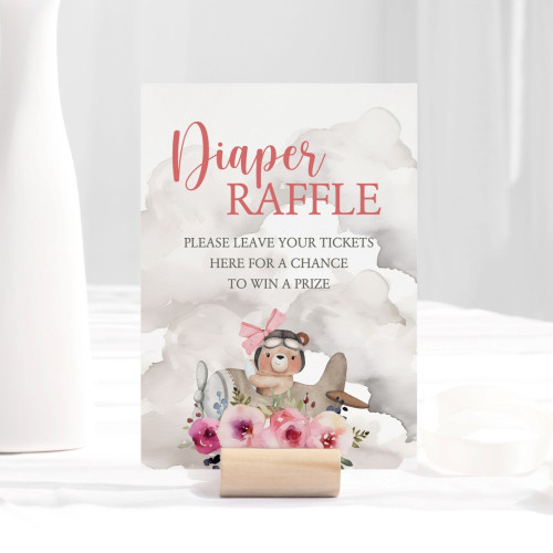 Diaper Raffle Table Signs Template With Bear
