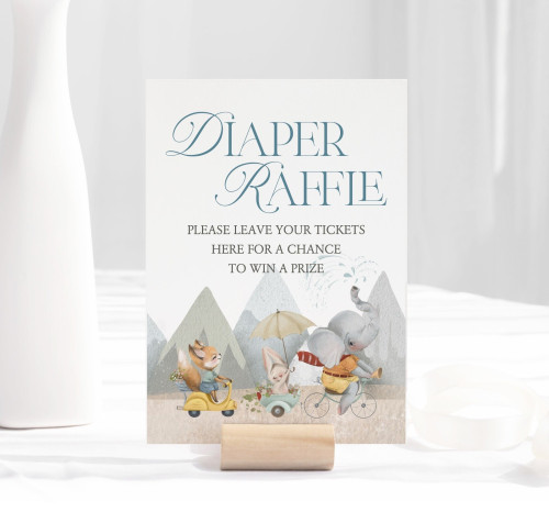 Marvellous Diaper Raffle Table Signs Template With Animals