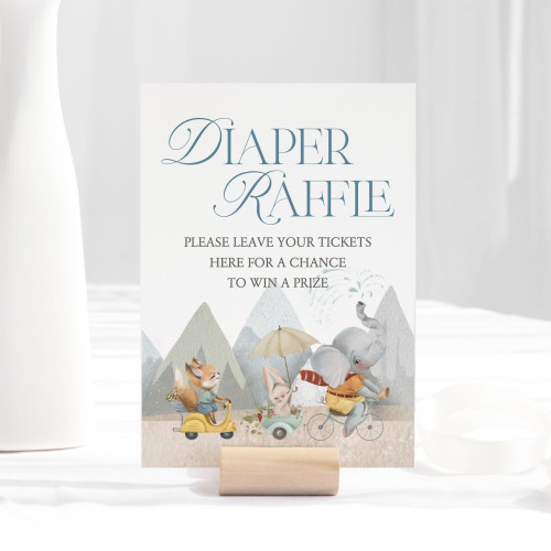 Marvellous Diaper Raffle Table Signs Template With Animals
