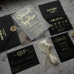Sample of Black Photo Foiled Vellum Wedding Invitations