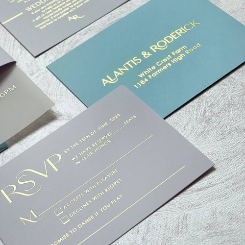 RSVP Cards Of Dusty Blue Wedding Invitation