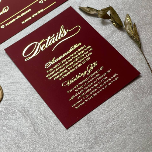 Details Cards Of Foilpress Vellum Wedding Invitations