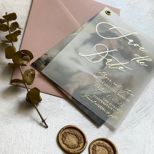 Photo Save the Date Invitations With Foil Lettering