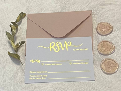 RSVP Cards Of Foiled Vellum Wedding Invitation