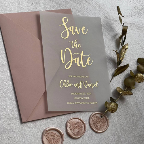 Save the Dates With Foil Lettering
