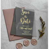 Sample of Photo Save the Dates With Foil Lettering
