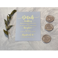 Details Cards Of Foiled Vellum Wedding Invitation