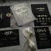 Sample of Black Photo Foiled Vellum Wedding Invitations