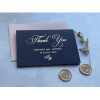 Sample of Wedding Navy Thank You Cards 