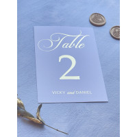 Sample of Wedding White Table Number Cards