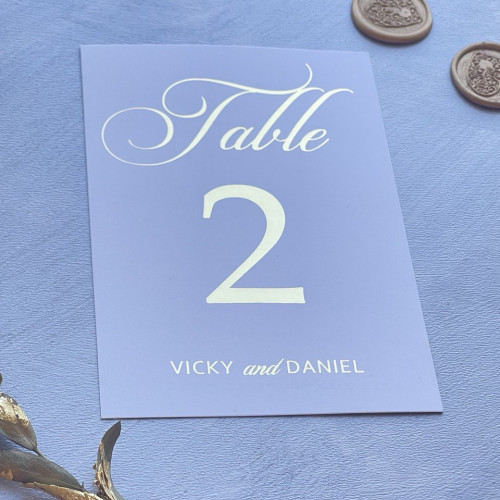 Sample of Wedding White Table Number Cards