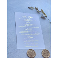 Sample of Wedding White Menu Cards