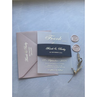 Vellum and Navy Wedding Invitations