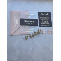 Acrylic and Navy Wedding Invitations