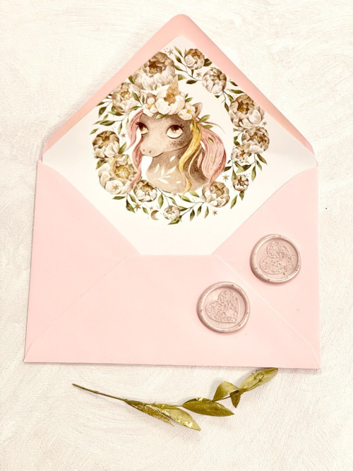  Envelope Liner Template with Unicorn